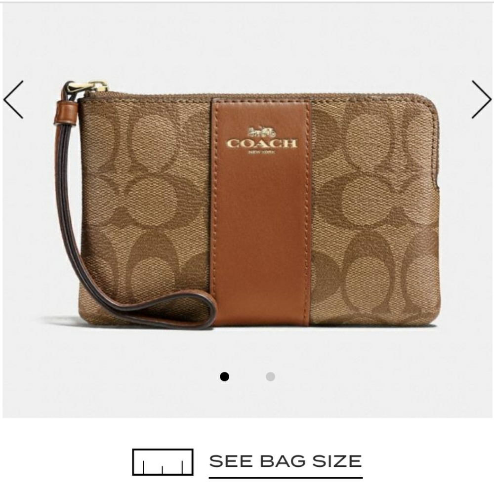 Coach Corner Zip Wristlet